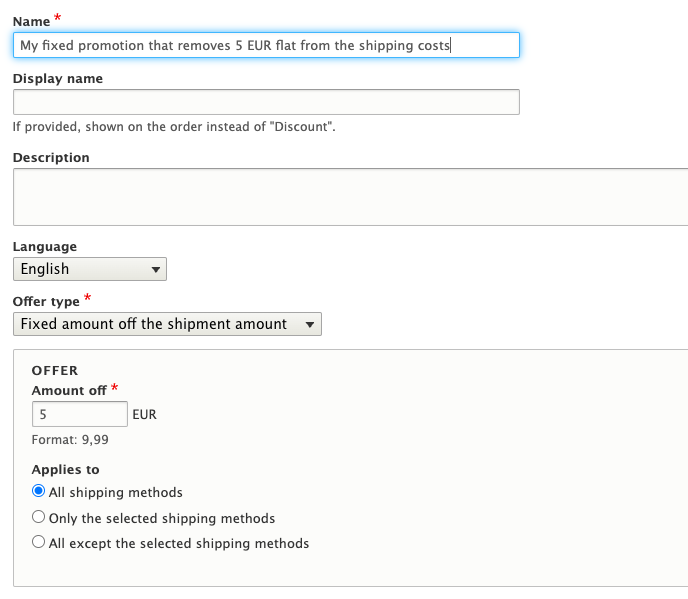 Drupal commerce shipment fixed off promotion